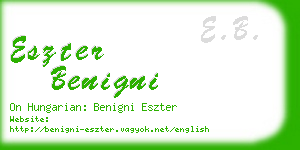 eszter benigni business card